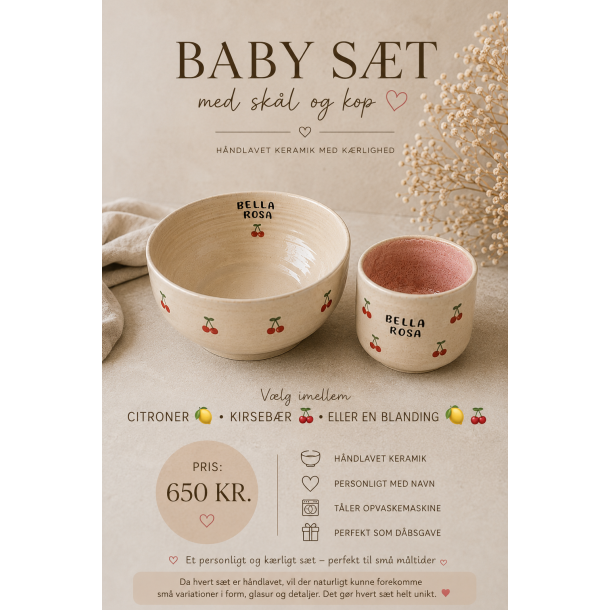 Personlig baby sk�l/kop med frugter 
