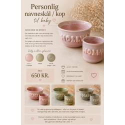 Personlig baby sk�l/kop med 3D navn 
