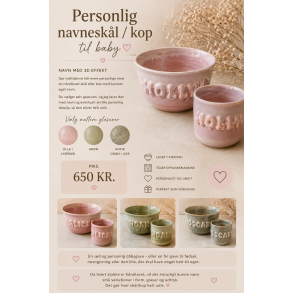 Personlig baby sk�l/kop med 3D navn 
