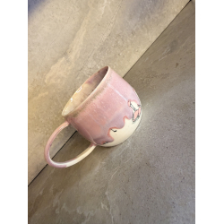 Porcel�nskop med flamingoer med hank