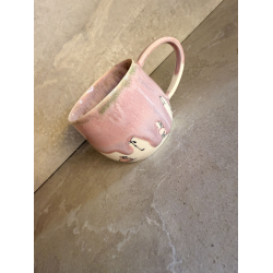 Porcel�nskop med flamingoer med hank