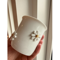 Porcel�nskop med blomst/guld 