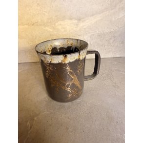 Porcel�nskop med Guldm�nster + hank (Fugl)