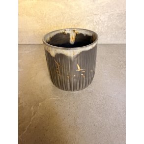 Porcel�nskop med Guldm�nster (rillet med fugle)