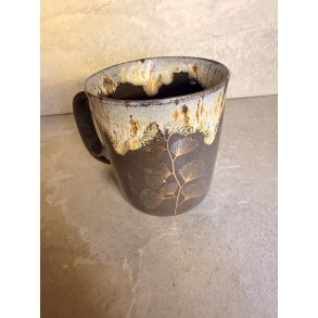 Porcel�nskop med Guldm�nster + hank (med Blad/blomst)