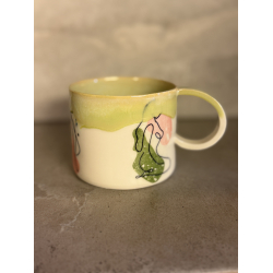 Porcel�nskop med Kvindefigurer + hank 