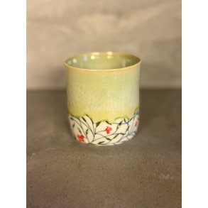 Porcel�nskop med Blomster/blade