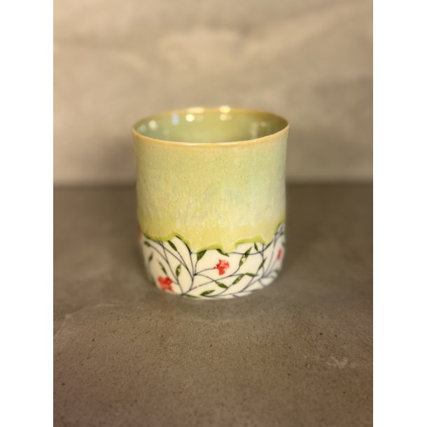 Porcel�nskop med Blomster/blade