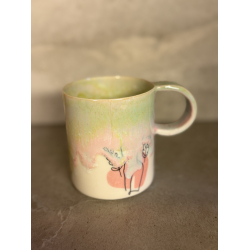 Porcel�nskop med Kvindefigurer + hank 