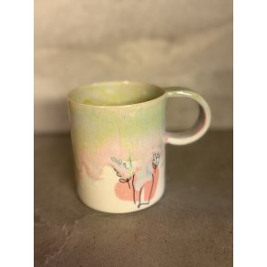 Porcel�nskop med Kvindefigurer + hank 